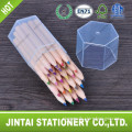3.5" Hexagonal Color Pencils Natural Barrel in PVC Tube